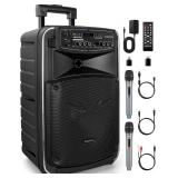 Portable PA System, Wireless Mics, 12" Sub