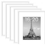 upsimples 16x20 Picture Frames, Set of 5, white