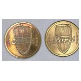2pc 1933 Ford Thirty Years of Progress tokens