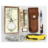 miscellaneous knife lot: 3pc knives, 1 sheath, 1