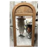 vintage oak mirror, 23"w x 48"h, heavy. NO
