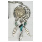 vintage necklace made from 1930 Buffalo nickle