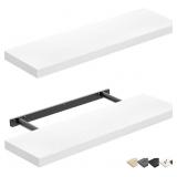 QEEIG 24x9 Inch Shelves, Set of 2, White
