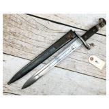 WWI era Swiss bayonet with metal scabbard,