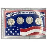 World War II Silver Quarter Set, in plastic case:
