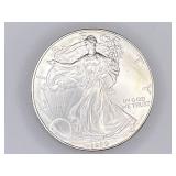 1999 American Silver Eagle silver bullion dollar,