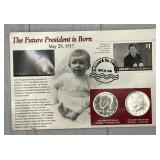 The Future President is Born - 2pc Kennedy silver