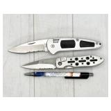 2pc push button spring assist knives