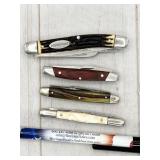 4pc assorted knives: Winchester, Kabar, Imperial