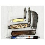 3pc assorted knives: Colonial, Imperial,