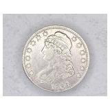 1834 Capped Bust silver half dollar, large date,