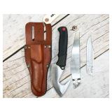 Kershaw 1098L multi blade knife with leather