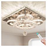 Modern Chandelier, Five Rings LED Crystal Light