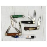 4pc assorted knives: Anvil, American, Sears, etc