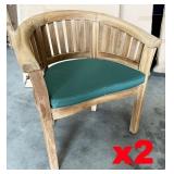 NEW OVERSTOCK 2 piece set: Teak outdoor curved