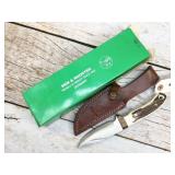 Hen & Rooster fixed blade knife with leather
