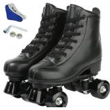 Jessie PU Leather Skates, black, box says size 8.5