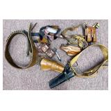 pair leather gun belts (one marked size 44) and