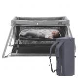 2 in 1 Portable Travel Crib for Toddler, Foldable