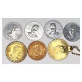 7pc Presidential tokens, some from Shell game