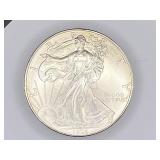 1996 American Silver Eagle silver bullion dollar,