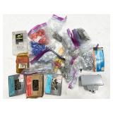 fasteners, hardware, etc in plastic sorter bin