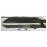 Gerber machete with sheath, approx 18" blade