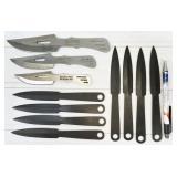 assorted throwing knives