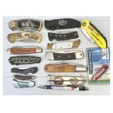 assorted folding knives
