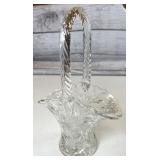 vintage 10" pressed glass basket