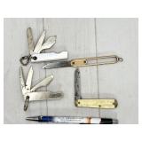 4pc assorted knives: Christy slider, etc