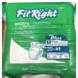 Fit Right adult briefs, M (32-42in)