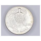 1986 American Silver Eagle silver bullion dollar,