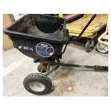 Blue Hawk broadcast spreader, 85lbs capacity