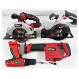 assorted cordless tools, no batteries/chargers,