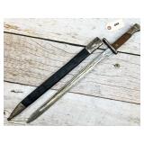 bayonet with leather scabbard, 7416, 15-1/2"