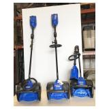 3pc Kobalt 12"cordless snow shovels, no batteries