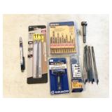 tap and drill set, wire pull grip, spray switch