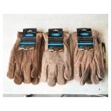 3 pair Cordova suede cowhide leather heavy