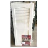 4 sets 14"x 35" white louvered shutters, plastic