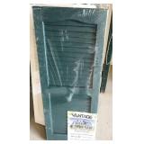 4 sets 14"x 35" midnight green louvered shutters,