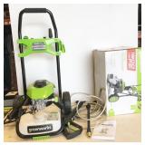 GreenWorks 1800psi power washer, top of power