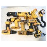 DeWalt assorted tools (includes DC727 3/8" drill,