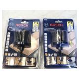 pair of Bosch mutli-blade hole saws, some with