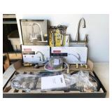 assorted faucet parts, open box items and