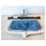 24" curved steel floor squeegee and pool skimmer,