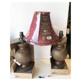 pair of lamps with shades, bases are 6.75"