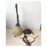 pendant light, 6.5" diameter x 18" tall with 44"