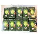 10pc Energetic led green light bulbs, NEW