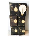 6pc GE incandescent vintage style 60w amber glass